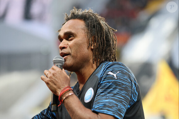 Christian Karembeu (Team Unicef) lors du match RC Lens - AS Monaco, stade Bollaert-Delelis, le 22 avril 2023 - Match de Ligue 1 Uber Eats "Lens - Monaco (3-0)" au stade Bollaert-Delelis, le 22 avril 2023. 