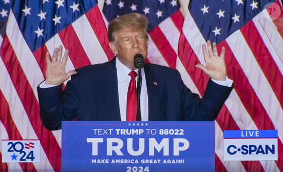 Donald Trump annonce sa candidature pour l'élection présidentielle de 2024. Palm Beach, le 15 novembre 2022. © C-Span/Zuma Press/Bestimage