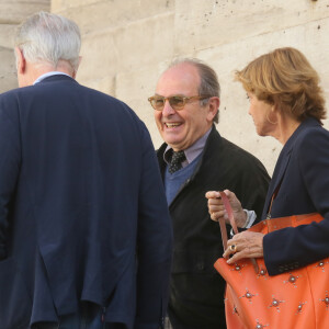 Bernard le Coq et sa femme Martine - Obsèques de Jean-Marc Thibault en l'église Saint-Roch à Paris le 11 juin 2017.