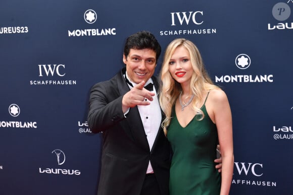 Taig Khris et sa compagne Théa Ros - Red Carpet de la cérémonie " 2023 Laureus World Sports Awards" à Paris le 8 mai 2023 . Veeren/Bestimage