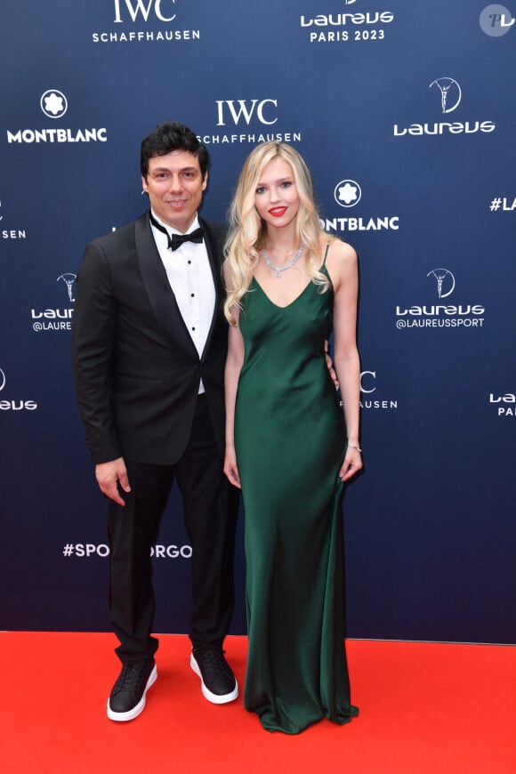 Taig Khris et sa compagne Théa Ros - Red Carpet de la cérémonie " 2023 Laureus World Sports Awards" à Paris le 8 mai 2023 . Veeren/Bestimage