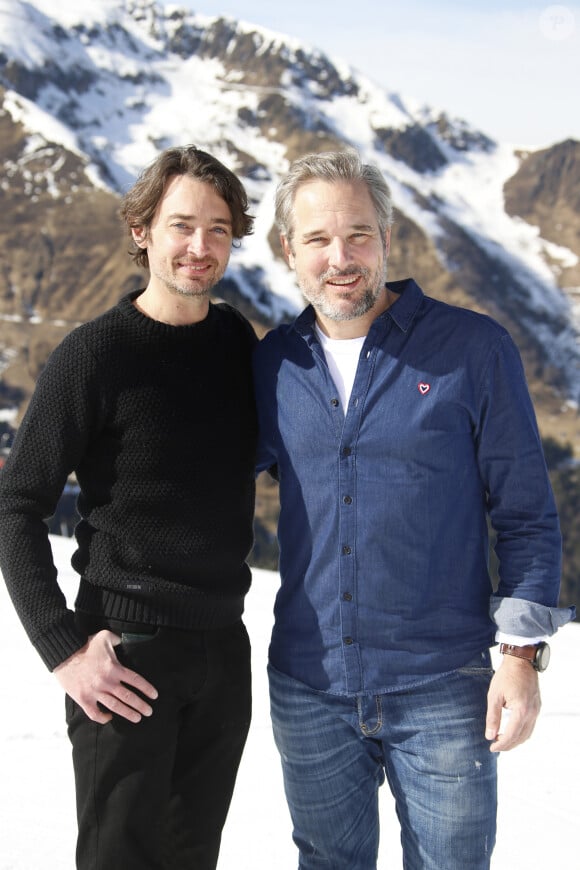 Hubert Benhamdine et Fabrice Deville au photocall pour le feuilleton télévisé "Un si grand soleil" au 22ème Festival des créations télévisuelles à Luchon, 8 février 2020. Christophe Aubert/Bestimage