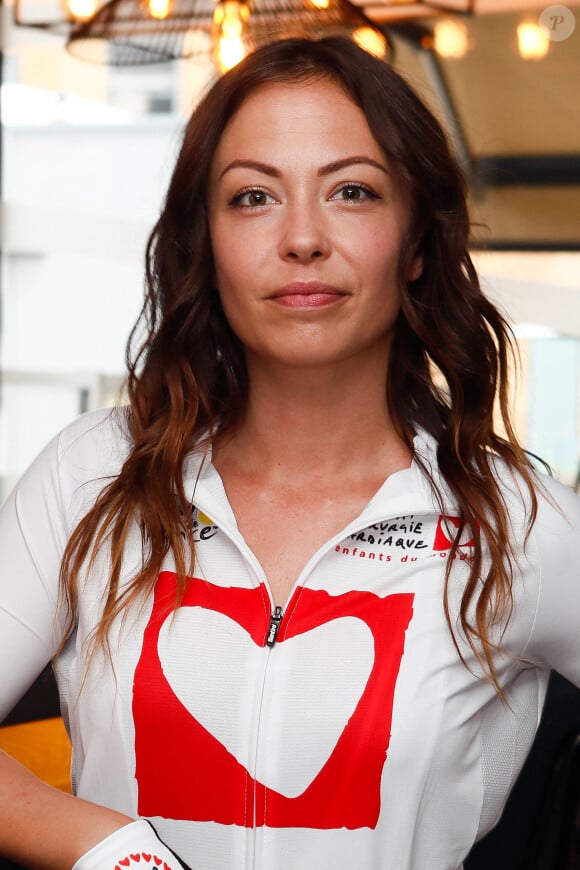 Exclusif - Dounia Coesens - Portraits des personnalités lors de la 20ème édition de "l'étape du coeur" de l'association "Mécénat Chirurgie Cardiaque" (MCC) lors du tour de France 2023 à l'hôtel Ibis Mériadeck de Bordeaux, France, le 06 juillet 2023. © Christophe Clovis / Bestimage 