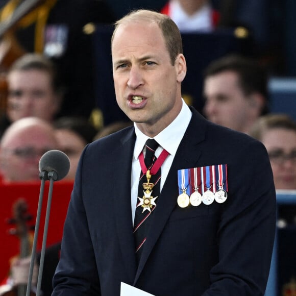 Le prince William de Galles - La famille royale d'Angleterre lors des commémorations du 80ème anniversaire du débarquement (D-Day) à Portsmouth. Le 5 juin 2024 © Dylan Martinez / Pool / Bestimage 