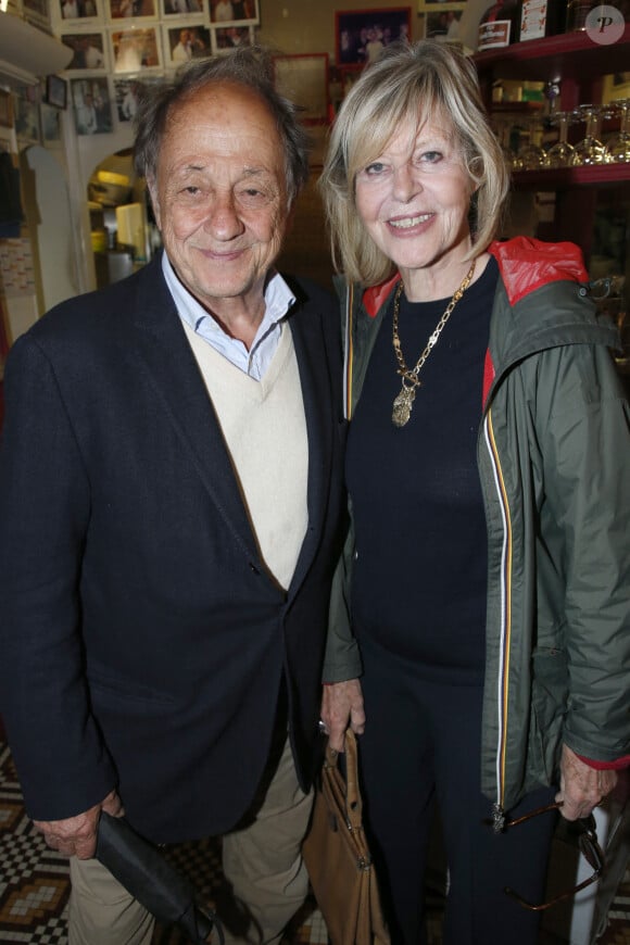 Exclusif - Chantal Ladesou et son mari Michel Ansault - Mischa Aznavour invite les Amis de son père pour célébrer le 100 ème Anniversaire de la naissance de Charles Aznavour ; au restaurant " Gourmet des Ternes " à Paris, France, le 22 Mai 2024. © Bertrand Rindoff / Bestimage 