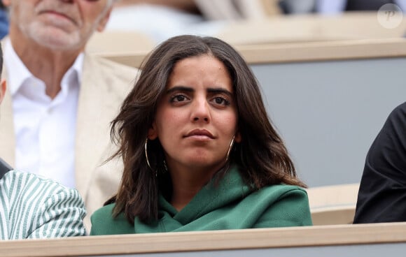 Inès Reg (Inès Reghioua) dans les tribunes des Internationaux de France de tennis de Roland Garros 2024 à Paris, France, le 3 juin 2024. © Jacovides-Moreau/Bestimage 