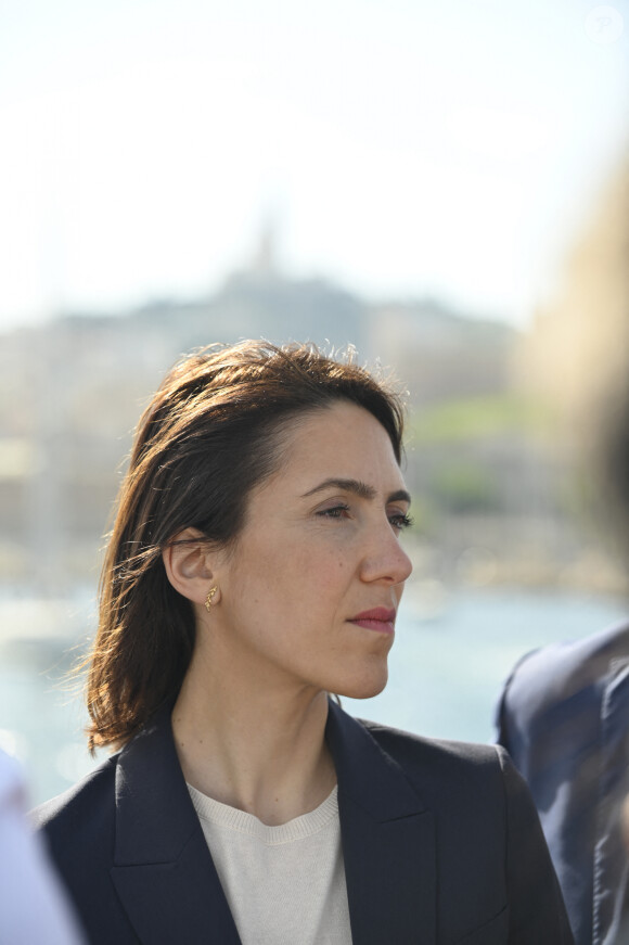 À Marseille, le 13 avril 2024, Valérie Hayer députée européenne et tête de liste Renaissance, MoDem, Horizons et Parti Radical pour les Élections Européennes 2024 s'est rendue à Marseille en présence de Christophe Castaner en présence de Sabrina Agresti-Roubache © William Cannerella / Panoramic / Bestimage