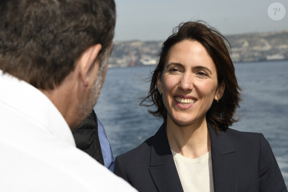 À Marseille, le 13 avril 2024, Valérie Hayer députée européenne et tête de liste Renaissance, MoDem, Horizons et Parti Radical pour les Élections Européennes 2024 s'est rendue à Marseille en présence de Christophe Castaner en présence de Sabrina Agresti-Roubache © William Cannerella / Panoramic / Bestimage