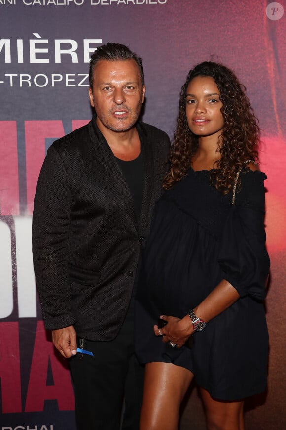 Exclusif - Jean-Roch et sa femme Anaïs enceinte - Avant-première du film "Carbone" au cinéma La Renaissance à Saint-Tropez, le 19 août 2017. © Dominique Jacovides/Cyril Moreau/Bestimage