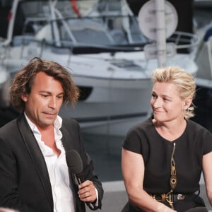 Exclusif - Bertrand Chameroy, Anne-Elisabeth Lemoine - Plateau de l'émission "C à vous" lors du 77ème Festival International du Film de Cannes le 21 mai 2024. © Jack Tribeca/Bestimage