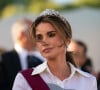 De son côté, la reine Rania de Jordanie est apparue dans un look sophistiqué et audacieux.
La reine Rania de Jordanie, le 9 juin 2024. Photo by Balkis Press/ABACAPRESS.COM