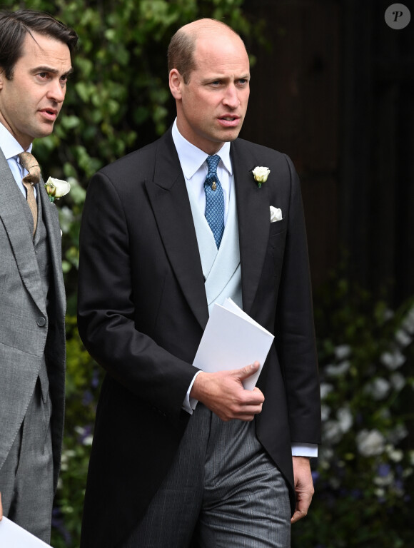 William van Cutsem et le prince William, prince de Galles - Mariage du duc de Westminster, Hugh Grosvenor, et Olivia Henson en la cathédrale de Chester, Royaume Uni, le 7 juin 2024. © Justin Goff/GoffPhotos/Bestimage 