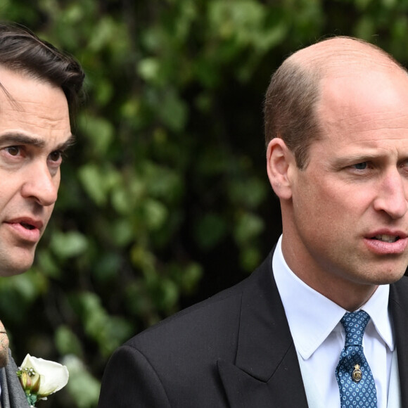 William van Cutsem et le prince William, prince de Galles - Mariage du duc de Westminster, Hugh Grosvenor, et Olivia Henson en la cathédrale de Chester, Royaume Uni, le 7 juin 2024. © Justin Goff/GoffPhotos/Bestimage 