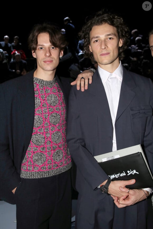 Les Danseurs Étoile de l'Opera de Paris : Germain Louvet et Hugo Marchand - Défilé Dior Collection Homme Prêt-à-Porter Automne/Hiver 2024-2025 lors de la Fashion Week de Paris (PFW), à l'École Miliatire, Place Fontenoy, à Paris, France, le 19 janvier 2024. © Bertrand Rindoff/Bestimage 