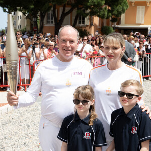 Arrivée de la flamme olympique à Monaco en présence de Charlene et Albert de Monaco. Photo de David Niviere/ABACAPRESS.COM