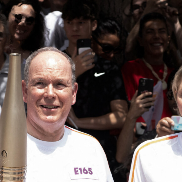 Arrivée de la flamme olympique à Monaco en présence de Charlene et Albert de Monaco. Photo de David Niviere/ABACAPRESS.COM