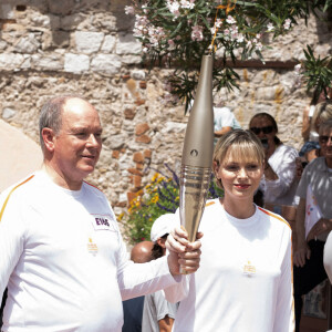 Arrivée de la flamme olympique à Monaco en présence de Charlene et Albert de Monaco, 18 juin 2024. Photo de David Niviere/ABACAPRESS.COM