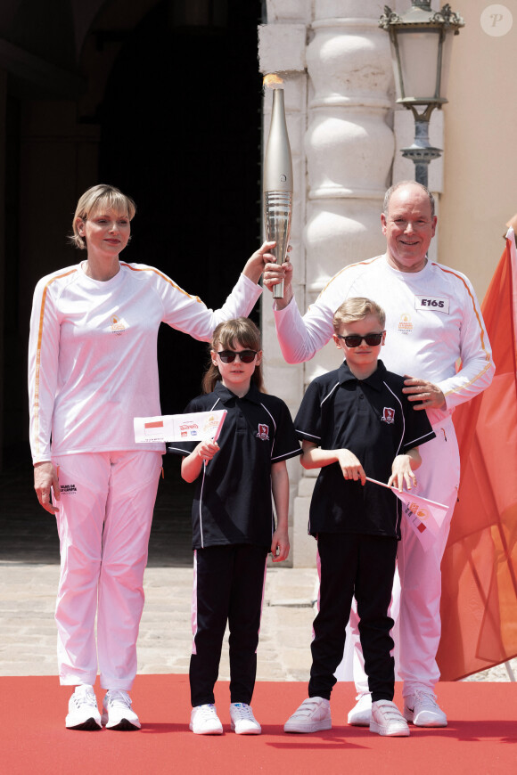 Arrivée de la flamme olympique à Monaco en présence de Charlene et Albert de Monaco, 18 juin 2024. Photo de David Niviere/ABACAPRESS.COM