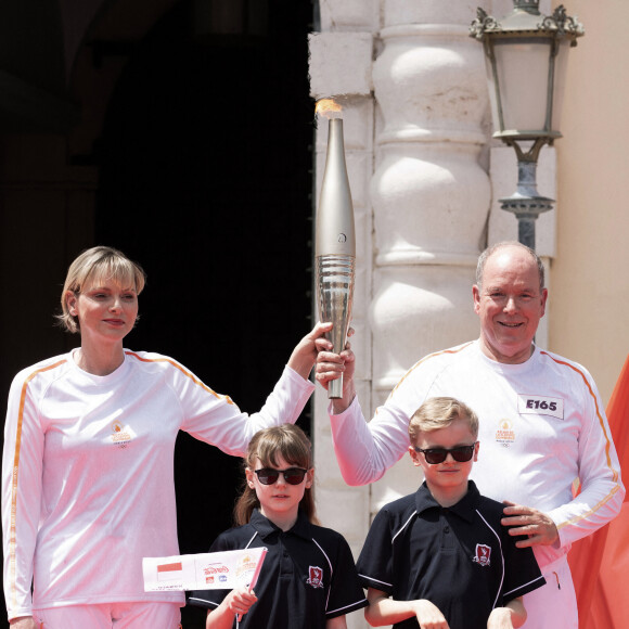 Arrivée de la flamme olympique à Monaco en présence de Charlene et Albert de Monaco, 18 juin 2024. Photo de David Niviere/ABACAPRESS.COM