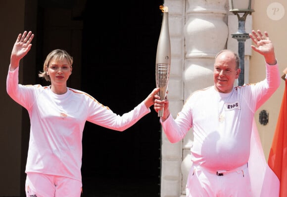 Arrivée de la flamme olympique à Monaco en présence de Charlene et Albert de Monaco, 18 juin 2024. Photo de David Niviere/ABACAPRESS.COM