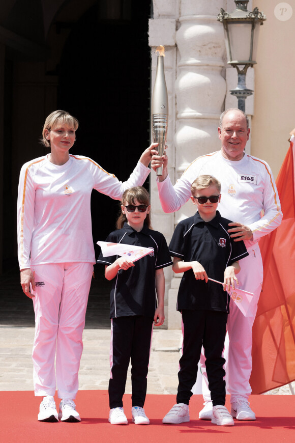 Arrivée de la flamme olympique à Monaco en présence de Charlene et Albert de Monaco, 18 juin 2024. Photo de David Niviere/ABACAPRESS.COM