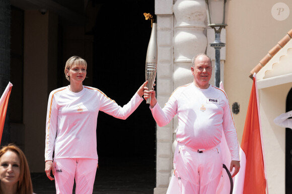 Arrivée de la flamme olympique à Monaco en présence de Charlene et Albert de Monaco, 18 juin 2024. Photo de David Niviere/ABACAPRESS.COM