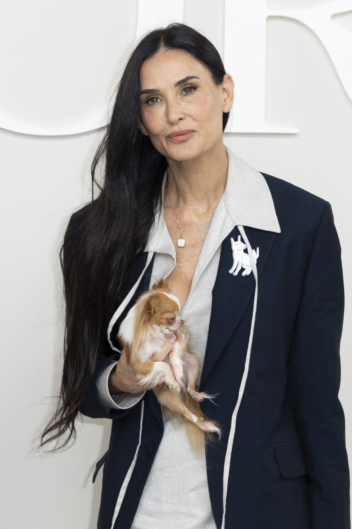 Photo Demi Moore Photocall du défilé DIOR "Collection Homme Prêtà