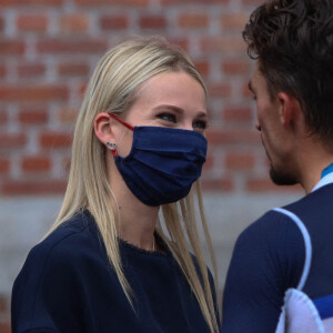 Le Français Julian Alaphilippe et Marion Rousse lors des Championnats du Monde Route UCI 2021, course sur route Hommes Elite, le 26 septembre 2021. Laurent Lairys/ABACAPRESS.COM