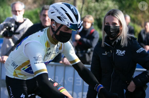 Julian Alaphilippe et Marion Rousse lors du Tour de la Provence 2022, le 13 février 2022 à Lure. Laurent Lairys/ABACAPRESS.COM