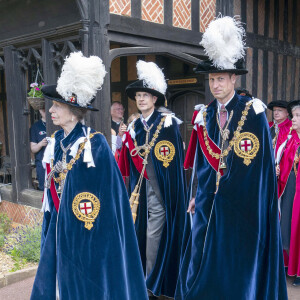 Le prince William, prince de Galles, la princesse Anne, Le prince Edward, duc d'Edimbourg - La famille royale d'Angleterre lors du Service de l'Ordre de la Jarretière au Château de Windsor le 17 juin 2024.