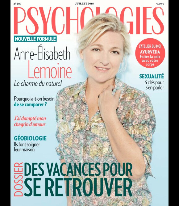 Anne-Elisabeth Lemoine en couverture de "Psychologies Magazine", édition du 20 juin 2018.