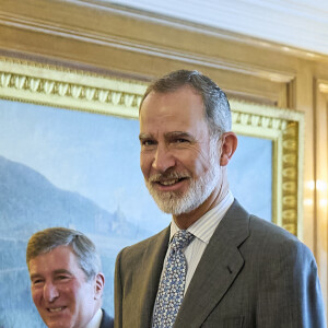 Letizia d'Espagne, Felipe d'Espagne - Réception du président de la Motion Picture Association, Charles H. Rivkin, en voyage en Espagne pour la première fois pour la cérémonie des MPA Awards. 27 juin 2024, Palais de la Zarzuela, Madrid.