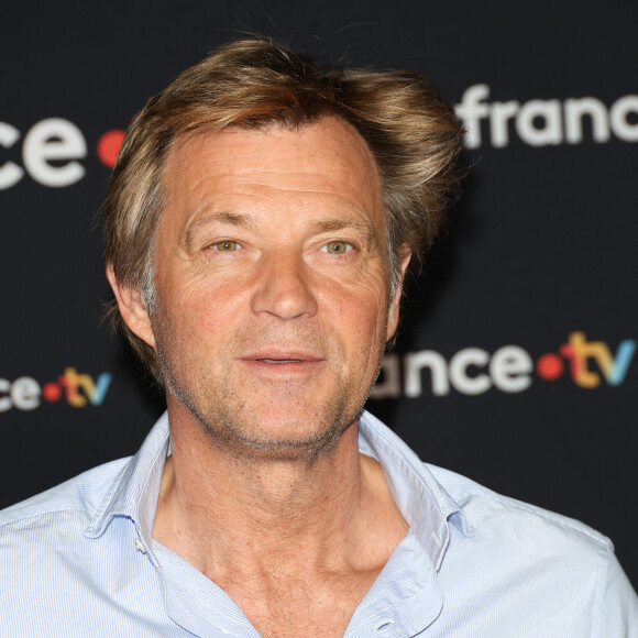 Laurent Delahousse au photocall pour la conférence de presse de rentrée de France TV à la Grande Halle de la Villette à Paris, France, le 11 juillet 2023. © Coadic Guirec/Bestimage 