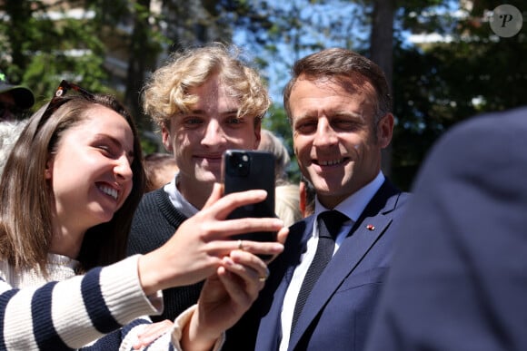 Le président Emmanuel Macron et sa femme Brigitte sont allés voter au Touquet, pour les élections européennes le 9 juin 2024. © Stéphane Lemouton / Bestimage 