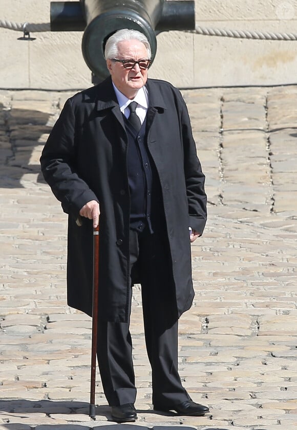 Roland Dumas - Obseques de Francois Jacob (prix nobel de medecine) aux Invalides, le 24 avril 2013.