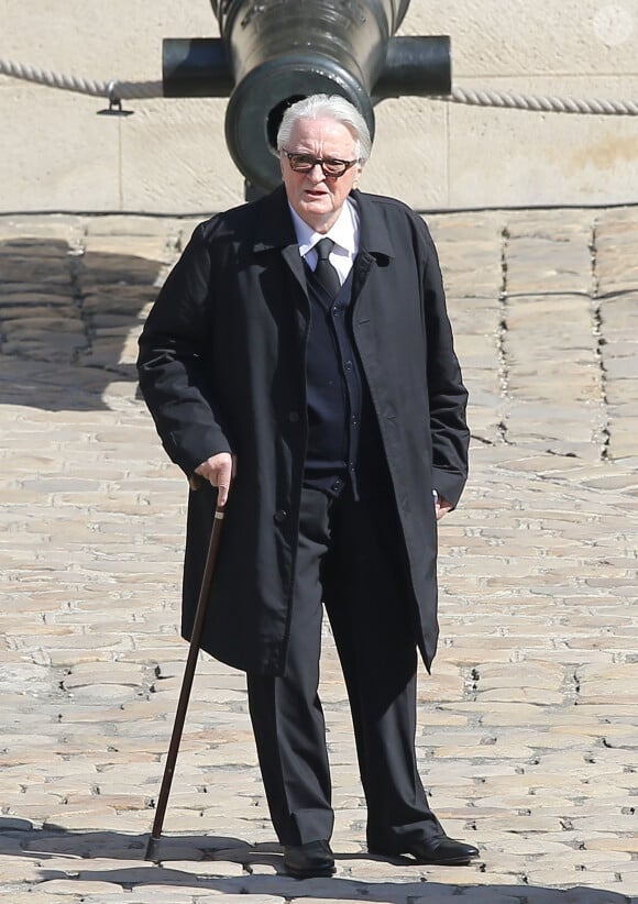 Roland Dumas - Obseques de Francois Jacob (prix nobel de medecine) aux Invalides, le 24 avril 2013.