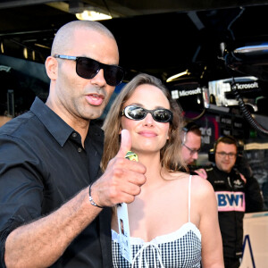 Tony Parker et sa compagne Agathe Teyssier durant la journée des qualifications du 81ème Grand Prix de Formule 1 de Monaco, le 25 mai 2024