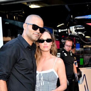 Tony Parker et sa compagne Agathe Teyssier durant la journée des qualifications du 81ème Grand Prix de Formule 1 de Monaco, le 25 mai 2024