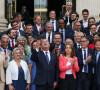 Lors de la présentation des nouveaux députés socialistes à l'Assemblée Nationale ?
Les députés socialistes français nouvellement élus (de gauche à droite) Claudia Rouaux, Océane Godard, Valérie Rossi, François Hollande, Fatiha Keloua Hachi, premier secrétaire du Parti socialiste français de gauche (PS) Olivier Faure, Boris Vallaud et Ayda Hadizadeh lors de la journée d'accueil des députés de la de la 17ème législature à l'Assemblée Nationale de Paris, France, le 9 juillet 2024. © Stéphane Lemouton/Bestimage 