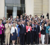 Résultat : il a effectivement plu !
Les députés socialistes français nouvellement élus (de gauche à droite) Claudia Rouaux, Océane Godard, Valérie Rossi, François Hollande, Fatiha Keloua Hachi, premier secrétaire du Parti socialiste français de gauche (PS) Olivier Faure, Boris Vallaud et Ayda Hadizadeh lors de la journée d'accueil des députés de la de la 17ème législature à l'Assemblée Nationale de Paris, France, le 9 juillet 2024. © Michael Baucher/Panoramic/Bestimage 