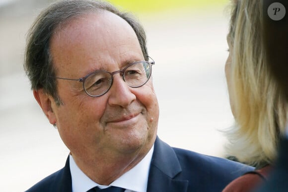 Francois Hollande - President Emmanuel Macron in Tulle to commemorate the slaughter and deportation of hundreds inhabitants by the german army during World War II. In Tulle, France on June 10, 2024. © Jean-Marc Haedrich/Pool/Bestimage 