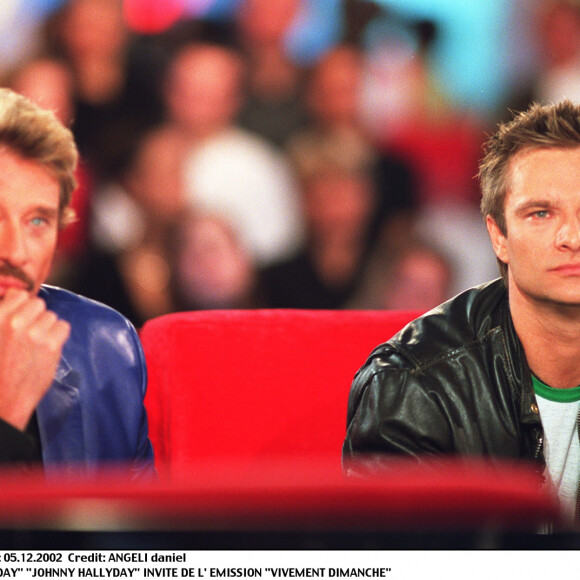 David Hallyday et Johnny Hallyday dans Vivement dimanche sur France 2.