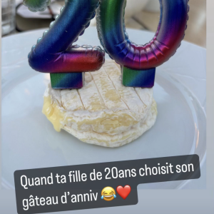 Sur Instagram, Estelle Denis a posté en story la photo du gâteau demandé par sa fille : un gros fromage !