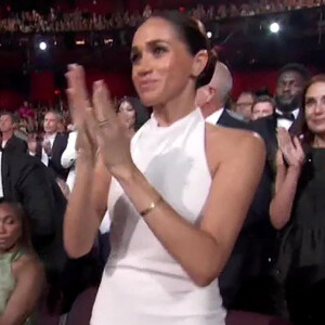 Il a reçu le prix Pat Tillman malgré la controverse suscitée par cette annonce.
Le prince Harry, duc de Sussex et Meghan Markle, duchesse de Sussex, lors de la cérémonie des "ESPY Awards 2024" à Los Angeles, le 11 juillet 2024.
