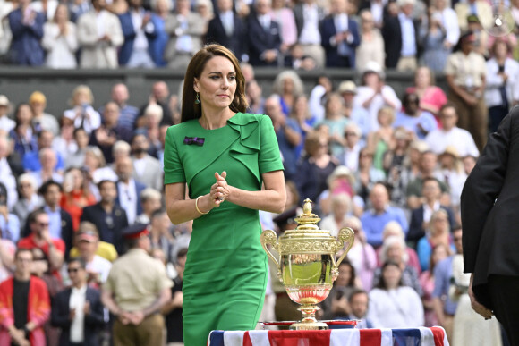 Kate Middleton lors du tournoi de tennis Wimbledon 2023 - Angleterre - Finale simple Messieurs- Victoire de Carlos Alcaraz Espagne contre Novak Djokovic Serbie -