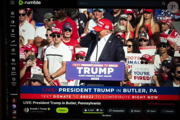 L'ancien président américain républicain Donald Trump victime d'une tentative d'assassinat lors d'un meeting à Butler en Pennsylvanie aux Etats-Unis le 13 juillet 2024 © Artem Priakhin/SOPA Images via ZUMA Press/Bestimage