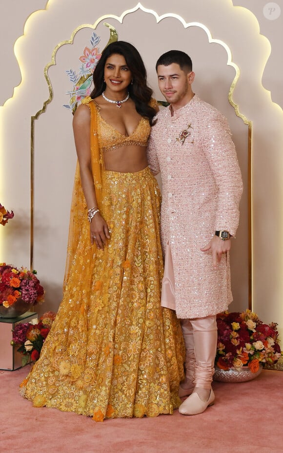 Parmi les prestigieux invités, on peut citer Priyanka Chopra et Nick Jonas 
Priyanka Chopra et Nick Jonas - Mariage d'Anant Ambani et Radhika Merchant à Mumbaï en juillet 2024. © Ashish Vaishnav/SOPA Images via ZUMA Press/Bestimage