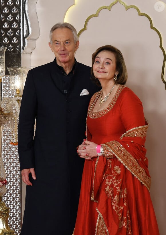 Tony Blair et Cherie Blair - Mariage d'Anant Ambani et Radhika Merchant à Mumbaï en juillet 2024. © Ashish Vaishnav/SOPA Images via ZUMA Press/Bestimage