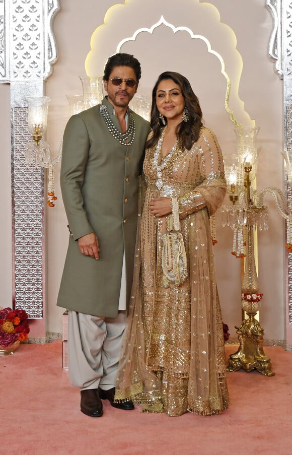 Shahrukh Khan et Gauri Khan - Mariage d'Anant Ambani et Radhika Merchant à Mumbaï en juillet 2024. © Ashish Vaishnav/SOPA Images via ZUMA Press/Bestimage