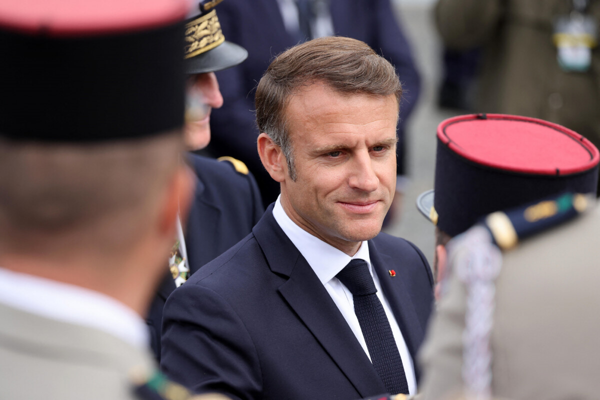 Photo : Le Président de la République française Emmanuel Macron lors d ...